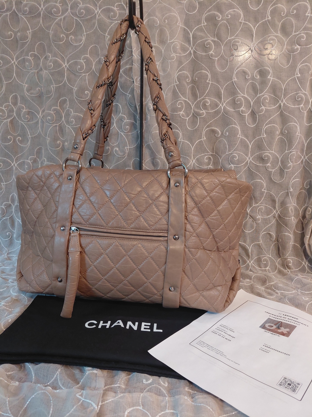 Chanel Vintage Series 11 Era Lambskin Lady Braid Travel Tote - Picture 1 of 16